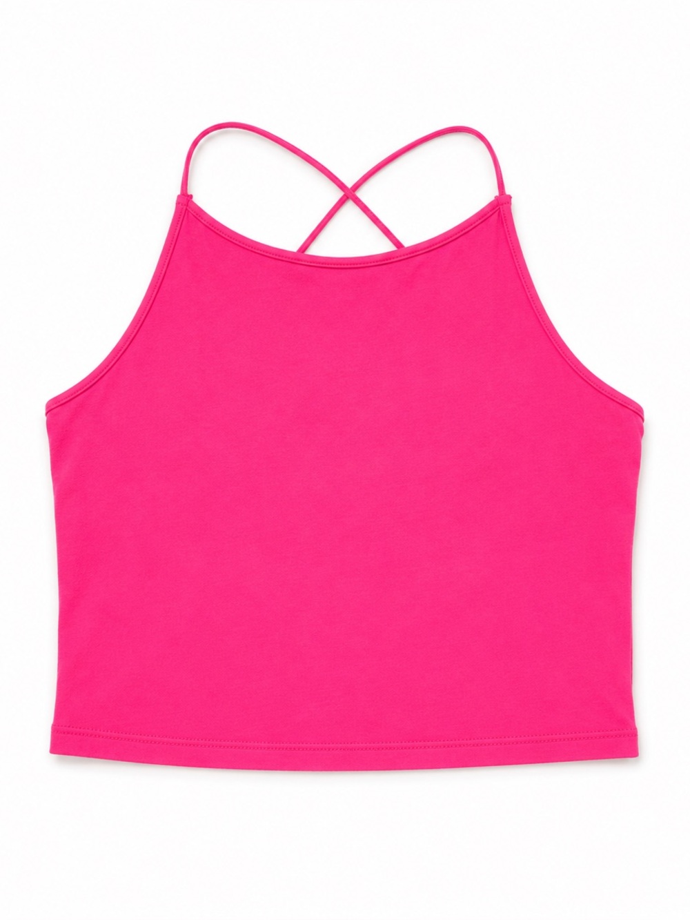 American Eagle Neon Pink Strappy Back Crop Tank Top XS